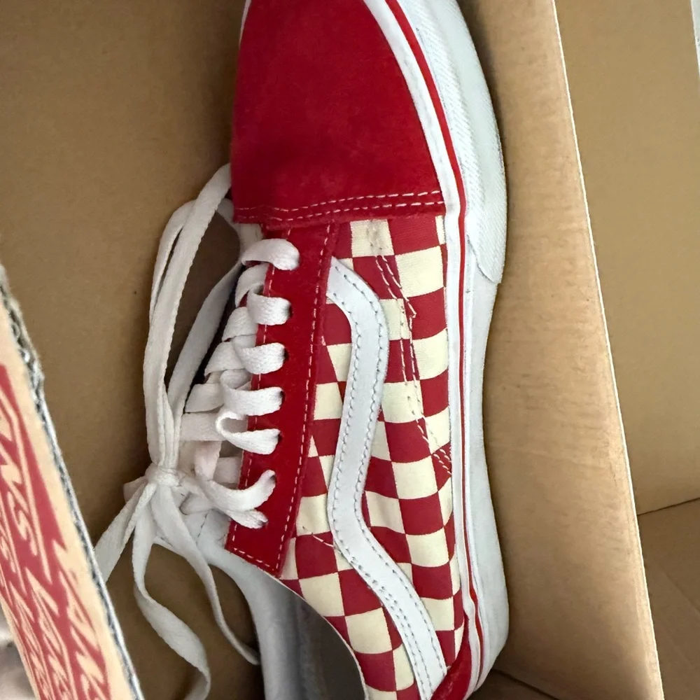 Vans Red and White Checkered Shoes - Picture 4 of 6